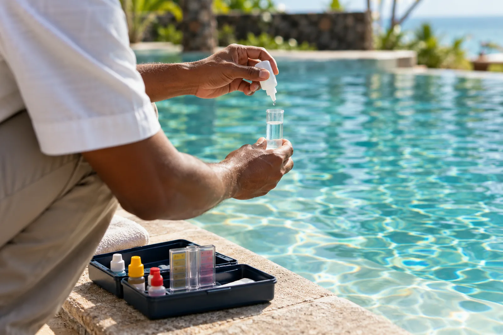Entretien de piscine, vu de près : un service Royal Keys à l'île Maurice